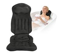 ALKNOT - Almohada de baño de cuerpo completo para la bañera, alfombrilla de bañera engrosada con reposacabezas que apoya el cuello, la espalda y las piernas, cojín para bañera con ventosas y ganchos
