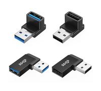 Alksubbm 4 adaptadores USB 3.2 de aleación de aluminio macho a hembra para una fácil conexión intercambiable en caliente en laptop, electrónica de coche, extensión USB