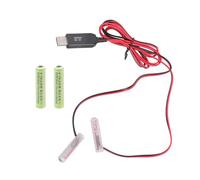 Alksubbm Cable adaptador USB a 3 V 3 A para reemplazar dos baterías LR03 en juguetes electrónicos y controles remotos, palanca de metal que garantiza una sincronización precisa y durabilidad