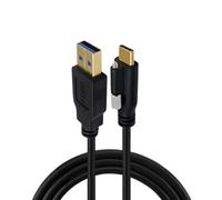 Alksubbm Cable de datos de puerto C USB 3.0 de velocidad rápida con detalle de bloqueo de doble tornillo y conector reforzado para salida central de máquina, cable de datos tipo C para cámaras