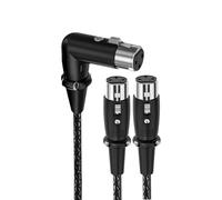 Alksubbm Cable divisor de 3 pines, 1 hembra a 2 hembra, 3 pines, combinador de micrófono equilibrado, cable Y, adaptador de micrófono de sonido, placa mezcladora