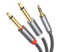 Alksubbm Cable divisor en Y de sonido de 6,35 mm, transmisión de sonido simultánea, perfecto para smartphones, tabletas y portátiles, cable de inserción combinador