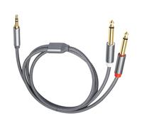 Alksubbm Cable divisor en Y de sonido de 6,35 mm, transmisión de sonido simultánea, perfecto para smartphones, tabletas y portátiles, cable de inserción combinador