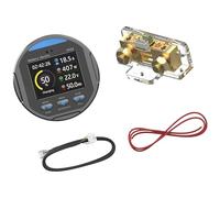 Alksubbm Coulometer - Medidor de capacidad de batería de 50 A, 100 A, 350 A, luz de fondo, alarma baja, medidor de capacidad de corriente eléctrica