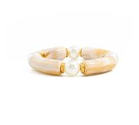 Alksubbm Elegante diseño elástico de cuentas de resina con efecto mármol, ajuste cómodo, accesorio elástico para uso diario y simple