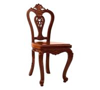 Alksubbm Figura de silla de comedor en miniatura, escala 1/12, estilo vintage, muebles de casas de muñecas para decoración realista de escena, silla de comedor en miniatura