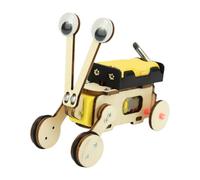 Alksubbm Juego de modelo de robot de arrastre con motor visible y cableado | Construcción práctica de madera, soporte de batería visible y motor, componentes mecánicos abiertos para observación directa