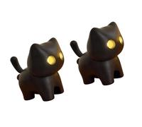 Alksubbm Llavero con clip de resorte de liberación rápida, diseño de gatos negros, incluye luz automática para uso nocturno y efecto de sonido para un divertido efecto de sonido listo para regalo, a
