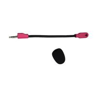 Alksubbm Micrófono estéreo de 3,5 mm, conexión de metal de repuesto para auriculares, transmisión de doble canal, micrófono para juegos