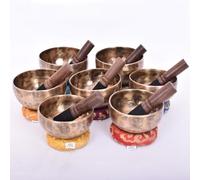 All 5 inches Full moon Singing Bowl set of 7 - Chakra Note Tuned Healing Set