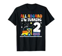 All Aboard Im Turning 2 2 Cumpleaños 2 años 2 años Camiseta
