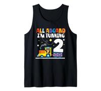 All Aboard Im Turning 2 2 Cumpleaños 2 años 2 años Camiseta sin Mangas