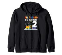 All Aboard Im Turning 2 2 Cumpleaños 2 años 2 años Sudadera con Capucha