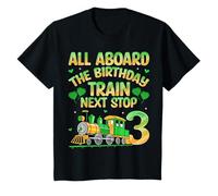 All Aboard The Birthday Train Locomotora 3er Cumpleaños Niños Camiseta