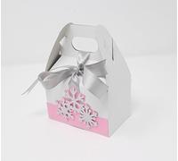 All About Details™ Cajas de recuerdos de copos de nieve (rosa claro y plateado)