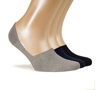 ALL ABOUT SOCKS Calcetines invisibles hombre (Pack de 5) - Antideslizante & Algodón suave - Tiras de silicona - Calcetines cortos blancos y negros