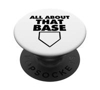 All About That Base Funny Baseball Home Plate PopSockets PopGrip Adhesivo