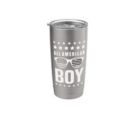 All American Boy 4 de julio patriótico Vaso térmico de acero inoxidable de doble pared
