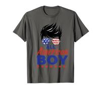 All American Boy 4th of July Boys Kids Sunglasses USA Flag Camiseta