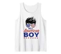 All American Boy 4th of July Boys Kids Sunglasses USA Flag Camiseta sin Mangas