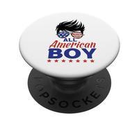 All American Boy 4th of July Boys Kids Sunglasses USA Flag PopSockets PopGrip Adhesivo