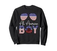 All American Boy Sunflower USA Flag Sunglasses 4th of July Sudadera