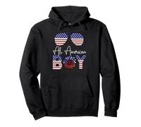 All American Boy Sunflower USA Flag Sunglasses 4th of July Sudadera con Capucha