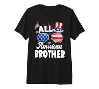All American Brother American Flag Sunglasses 4th of July Camiseta Premium