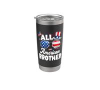 All American Brother American Flag Sunglasses 4th Of July Vaso térmico de acero inoxidable de doble pared