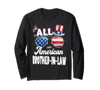All American Brother In Law USA Flag Sunglasses 4th of July Manga Larga