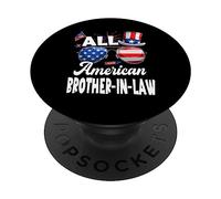 All American Brother In Law USA Flag Sunglasses 4th of July PopSockets PopGrip Adhesivo
