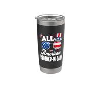 All American Brother In Law USA Flag Sunglasses 4th Of July Vaso térmico de acero inoxidable de doble pared