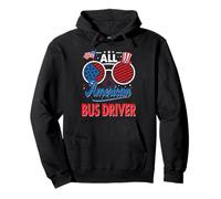 All American Bus Driver American Flag Sunglasses 4th of July Sudadera con Capucha