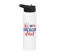 All American Dad 4th of July Daddy Sunglasses Family Stainless Steel Insulated Water Bottle