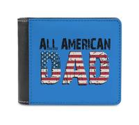 All American Dad - Cartera plegable para hombre con tarjetero y monedero de cuero
