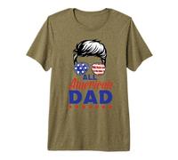 All American Dad Sunglasses USA Flag 4th of July Camiseta Premium
