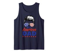 All American Dad Sunglasses USA Flag 4th of July Camiseta sin Mangas