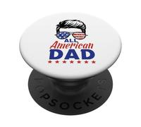 All American Dad Sunglasses USA Flag 4th of July PopSockets PopGrip Adhesivo