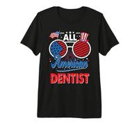 All American Dentist American Flag Sunglasses 4th of July Camiseta Premium
