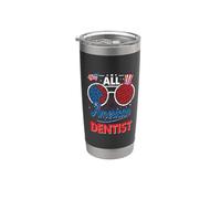 All American Dentist American Flag Sunglasses 4th Of July Vaso térmico de acero inoxidable de doble pared