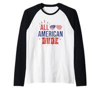 All American Dude 4th of July Boys Kids Sunglasses Family Camiseta Manga Raglan