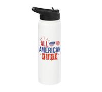 All American Dude 4th of July Boys Kids Sunglasses Family Stainless Steel Insulated Water Bottle