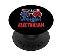 All American Electrician American USA Sunglasses 4th of July PopSockets PopGrip Adhesivo