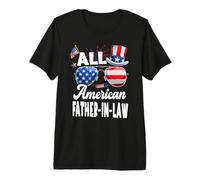 All American Father In Law USA Flag Sunglasses 4th of July Camiseta Premium
