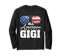 All American Gigi Grandma USA Flag Sunglasses 4th of July Manga Larga