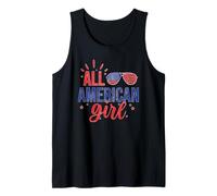 All American Girl 4th of July Girls Kids Sunglasses Family Camiseta sin Mangas