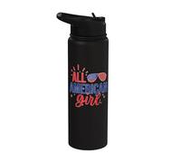 All American Girl 4th of July Girls Kids Sunglasses Family Stainless Steel Insulated Water Bottle