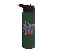 All American Girl 4th of July Girls Kids Sunglasses Family Stainless Steel Insulated Water Bottle