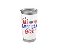 All American Girl 4th of July Girls Kids Sunglasses Family Vaso térmico de acero inoxidable de doble pared