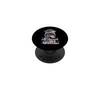 All American Girl Messy Bun USA Estilo patriótico PopSockets PopGrip Adhesivo